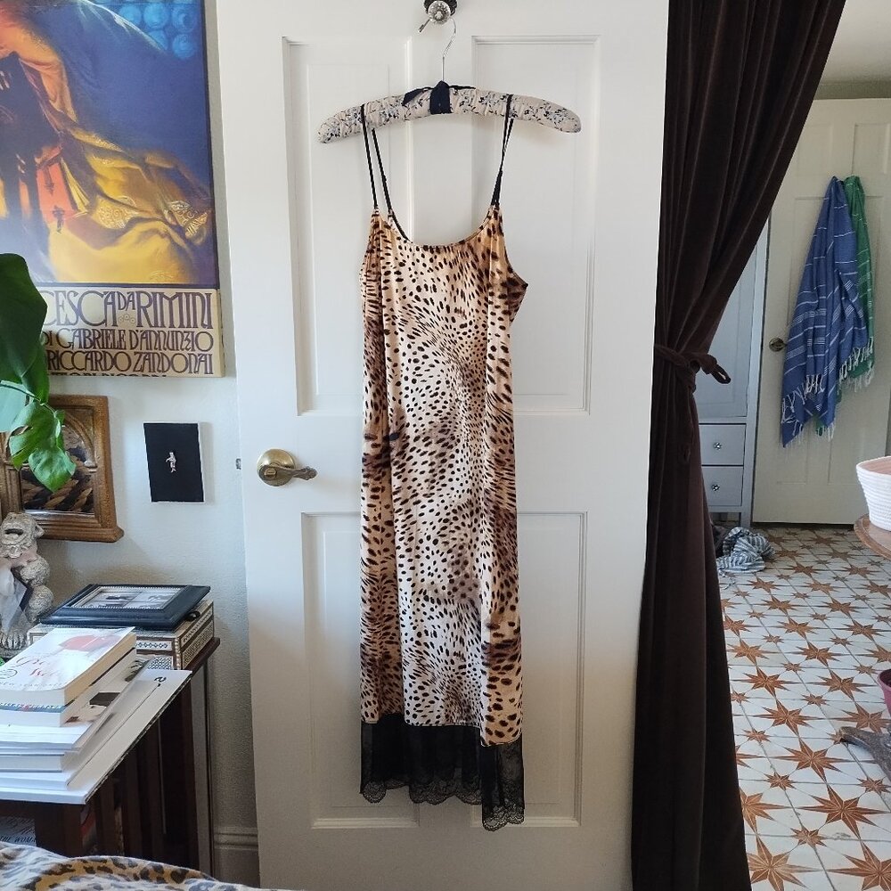 Natori Infinity Lace Trim Slip Leopard XL